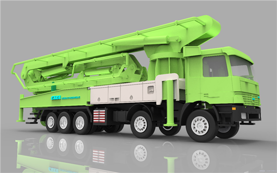 D:第八屆CAXA 3D設計大賽工業組 56m泵車平賽（貼）混凝土泵車.png